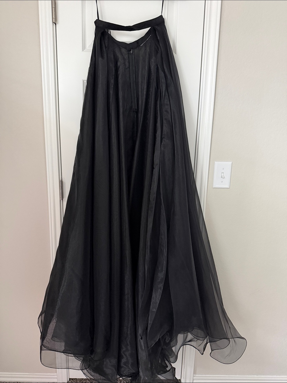 Elegant Black Full-Length Women's Overskirt
